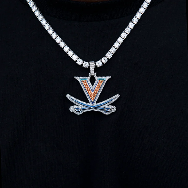 Exclusive Men's Necklaces & Pendants for the Modern Gentleman-University of Virginia Cavaliers Official NCAA Logo Pendant Exclusive Men's Necklaces & Pendants for the Modern Gentleman-University of Virginia Cavaliers Official NCAA Logo Pendant
