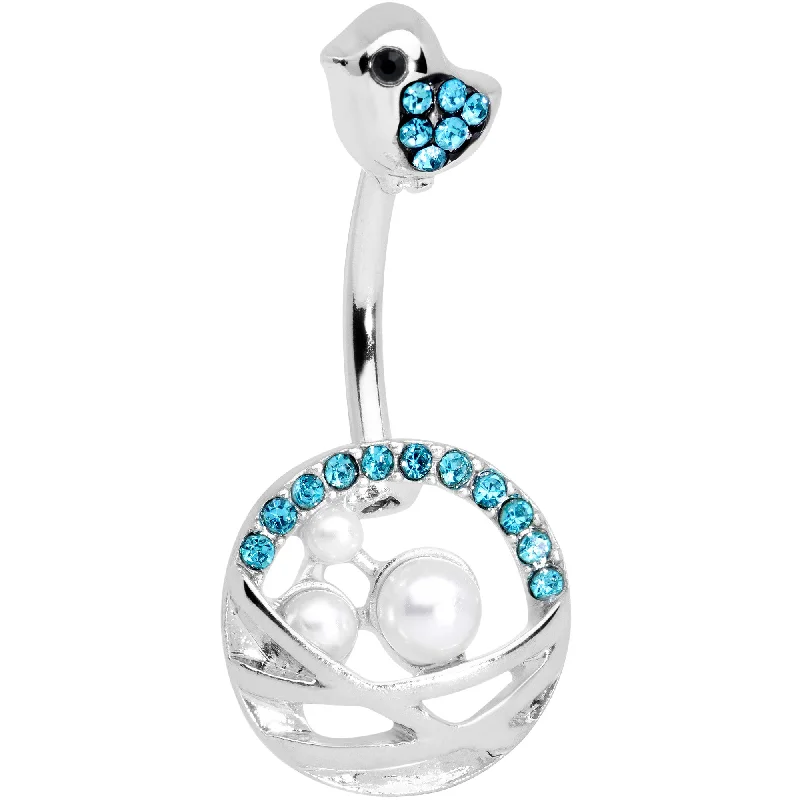 Stylish Belly Rings for Fashion-Forward Women -Aqua Gem Chick Basket of Eggs Belly Ring Stylish Belly Rings for Fashion-Forward Women -Aqua Gem Chick Basket of Eggs Belly Ring