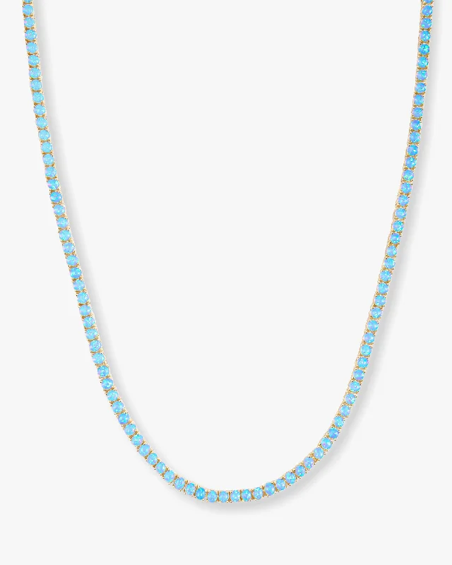 Shop Classic Women's Necklaces & Pendants with a Modern Twist-Grand Heiress Tennis Necklace 18" - Gold|Blue Opal Shop Classic Women's Necklaces & Pendants with a Modern Twist-Grand Heiress Tennis Necklace 18" - Gold|Blue Opal