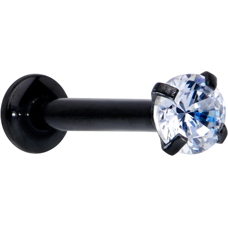 Beautiful Lip Rings with Vibrant Stones16 Gauge 5/16 CZ Gem Black 3mm Threadless Push In Labret Tragus