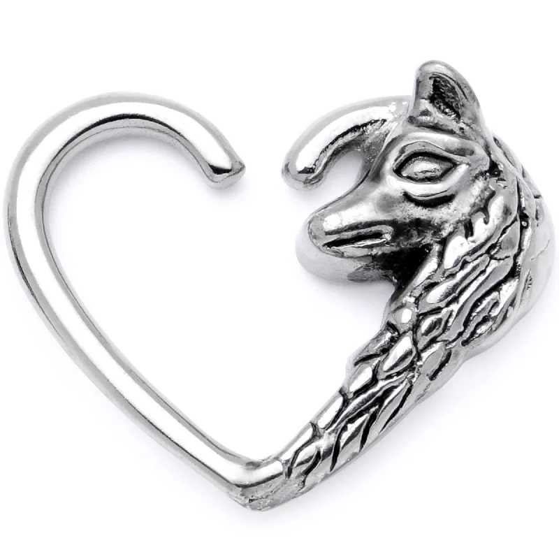Women's Earrings – Elegant Designs for Every Personality--16 Gauge 3/8 Wolves of Winter Left Heart Closure Ring