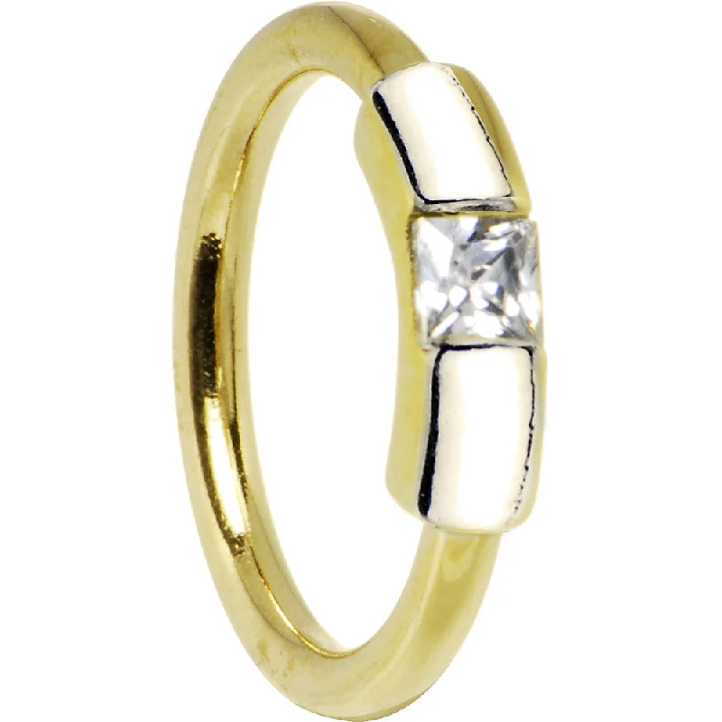 Comfortable Lip Rings for Comfort All Day14 Gauge 3/8 Solid 14KT Yellow Gold Clear CZ Captive Ring Comfortable Lip Rings for Comfort All Day14 Gauge 3/8 Solid 14KT Yellow Gold Clear CZ Captive Ring