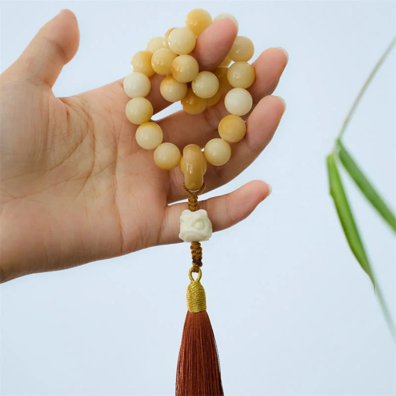 Custom Metal Bracelets for Men-Buddha Stones Natural Bodhi Seed Ivory Fruit Dancing Lion Charm Harmony Tassel Wrist Mala Custom Metal Bracelets for Men-Buddha Stones Natural Bodhi Seed Ivory Fruit Dancing Lion Charm Harmony Tassel Wrist Mala