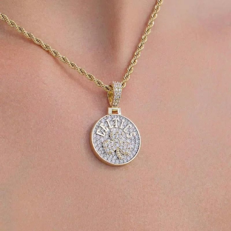 Shop Classic Women's Necklaces & Pendants with a Modern Twist-Boston Celtics Official NBA Micro Alternate Logo Pendant Shop Classic Women's Necklaces & Pendants with a Modern Twist-Boston Celtics Official NBA Micro Alternate Logo Pendant