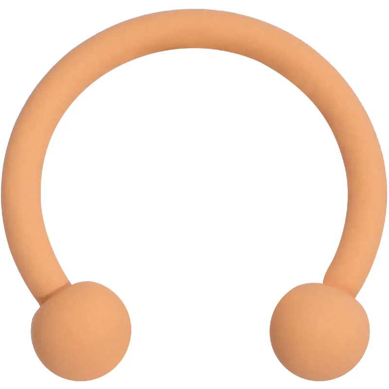 Lip Rings for Casual Style16 Gauge 3/8 Tan Matte Horseshoe Circular Barbell
