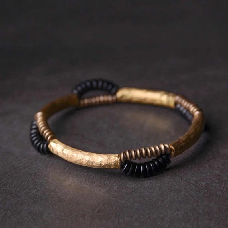 Trendy Cuff Bracelets for Men-Buddha Stones Vintage Ebony Wood Copper Luck Wealth Handmade Bracelet Trendy Cuff Bracelets for Men-Buddha Stones Vintage Ebony Wood Copper Luck Wealth Handmade Bracelet