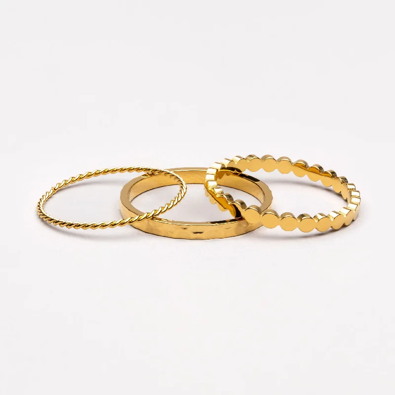 Chic Women's Rings for Fashion-Forward Looks-Daily Rings Set