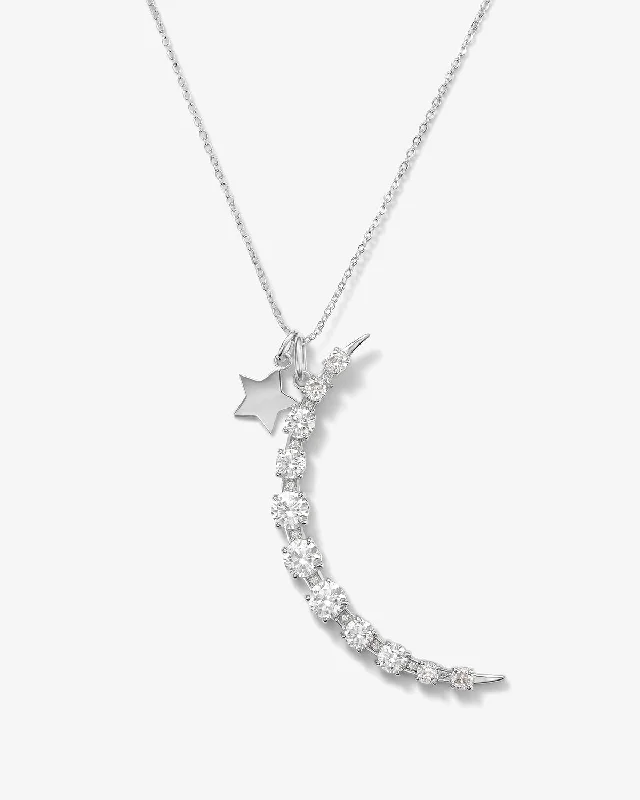 Shop Classic Women's Necklaces & Pendants with a Modern Twist-"What Dreams are Made of" Necklace - Silver|White Diamondettes Shop Classic Women's Necklaces & Pendants with a Modern Twist-"What Dreams are Made of" Necklace - Silver|White Diamondettes