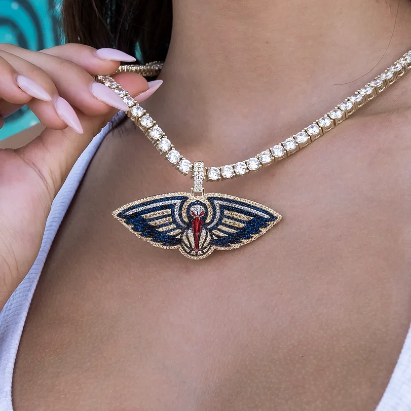 Shop Classic Women's Necklaces & Pendants with a Modern Twist-New Orleans Pelicans Official NBA 2022 Logo Pendant Shop Classic Women's Necklaces & Pendants with a Modern Twist-New Orleans Pelicans Official NBA 2022 Logo Pendant
