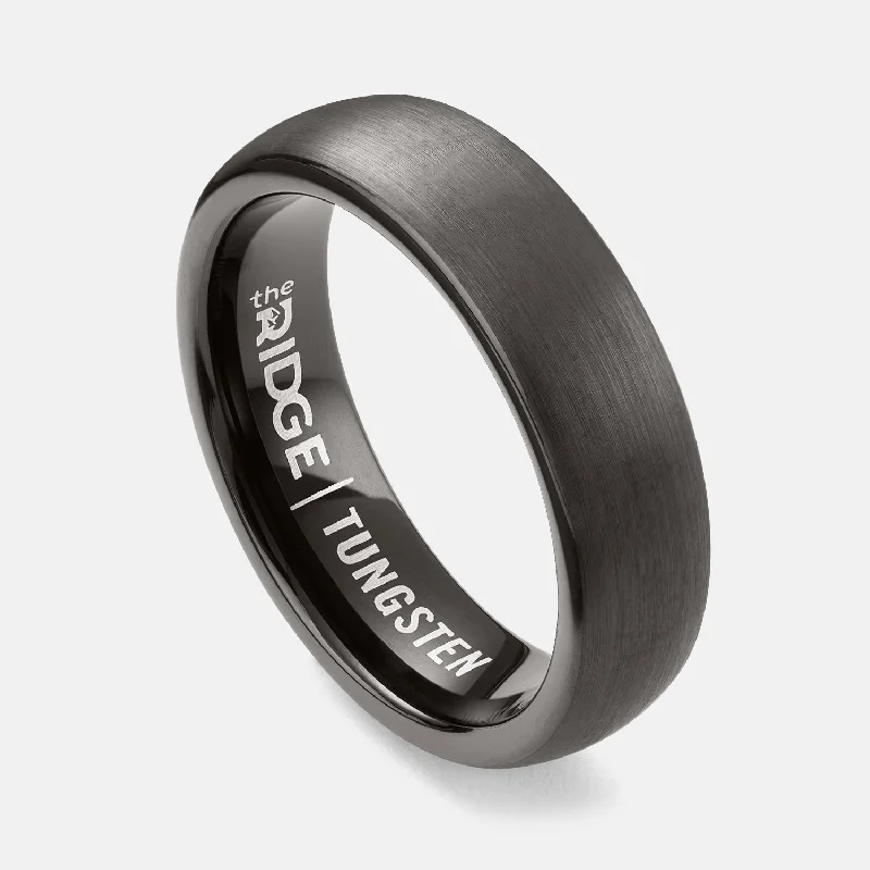 Top Men's Rings – Crafted for Every Style  Ridge 6mm Rounded Ring Set - Gunmetal