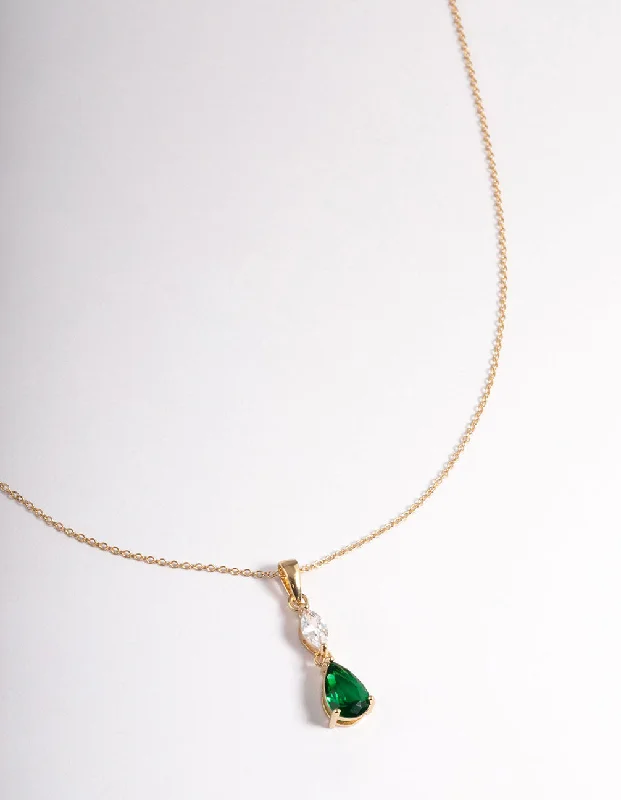 Shop Classic Women's Necklaces & Pendants with a Modern Twist-Gold Plated Sterling Silver Marquise & Pear Pendant Necklace Shop Classic Women's Necklaces & Pendants with a Modern Twist-Gold Plated Sterling Silver Marquise & Pear Pendant Necklace
