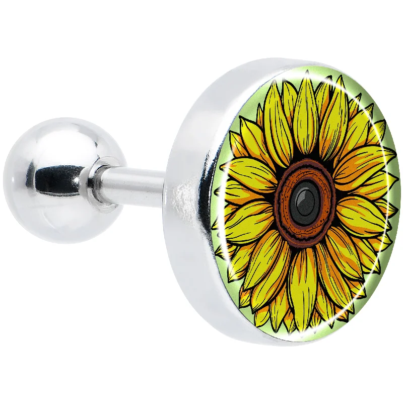 Women's Earrings – Elegant Designs for Every Personality--Blossom Creation Yellow Sunflower Tragus Cartilage Earring