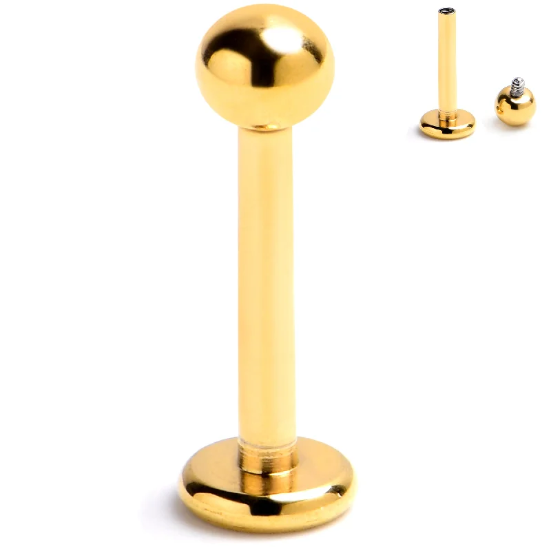 Simple Lip Rings for Elegant Look16 Gauge 5/16 Gold Tone Internally Threaded Ball Labret Monroe Tragus