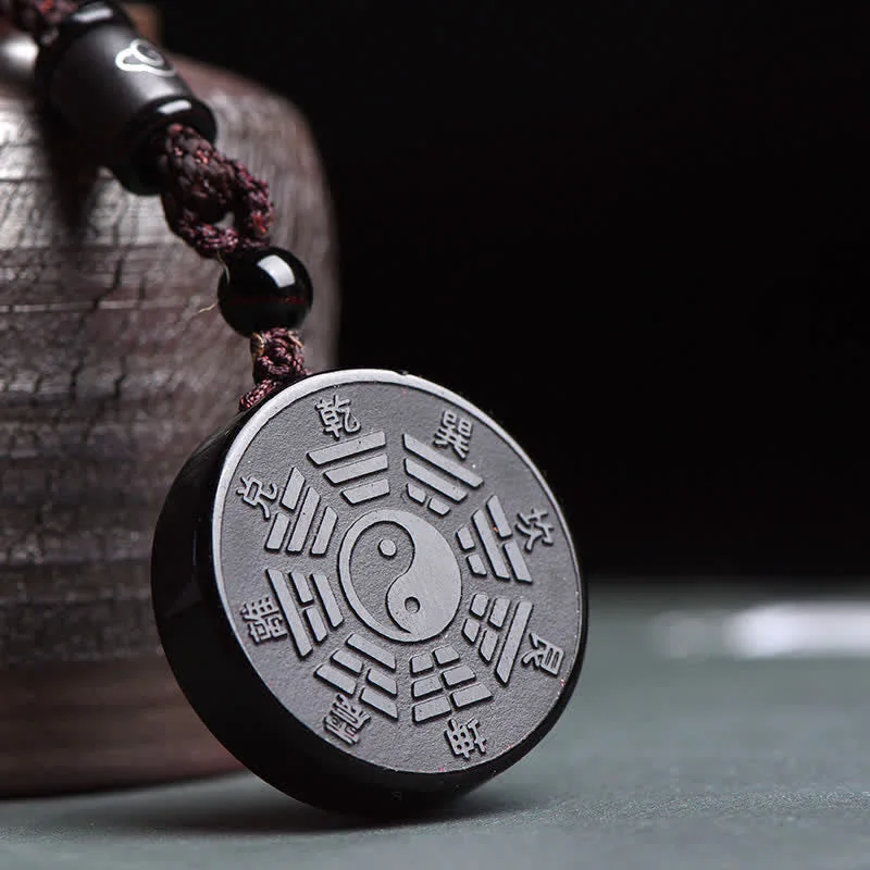 Shop Classic Women's Necklaces & Pendants with a Modern Twist-Buddha Stones Black Obsidian Bagua Yin Yang Strength Necklace Pendant Shop Classic Women's Necklaces & Pendants with a Modern Twist-Buddha Stones Black Obsidian Bagua Yin Yang Strength Necklace Pendant