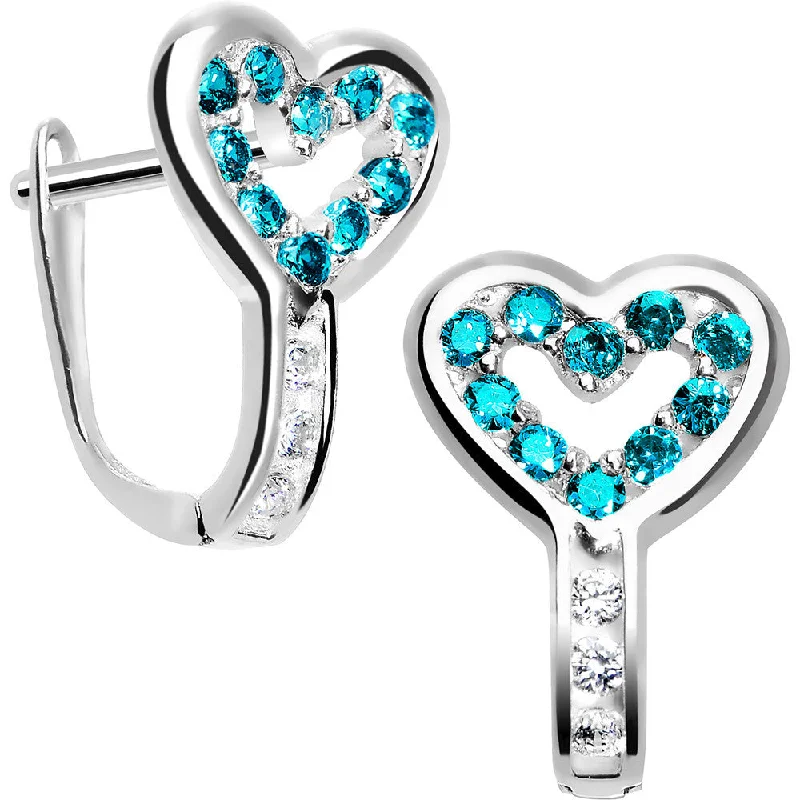 Women's Earrings – Elegant Designs for Every Personality--Sterling Silver Heart CZ December Birthstone Youth Leverback Earrings Women's Earrings – Elegant Designs for Every Personality--Sterling Silver Heart CZ December Birthstone Youth Leverback Earrings