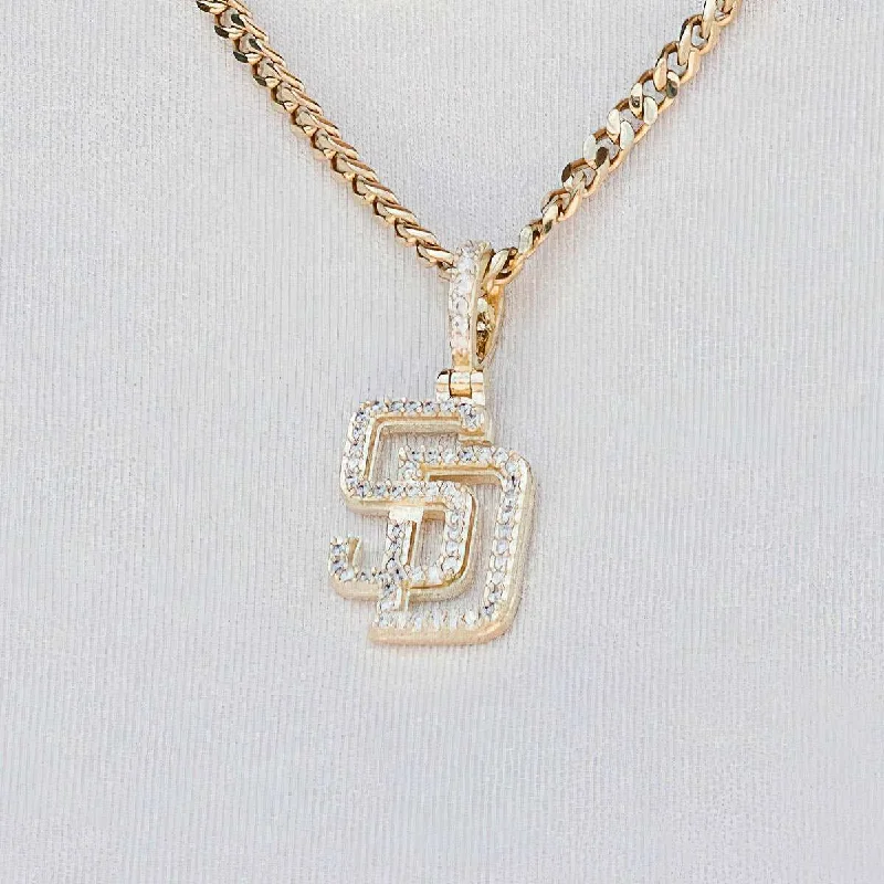 Shop Classic Women's  Necklaces & Pendants with a Modern Twist-San Diego Padres Official MLB Micro Logo Pendant