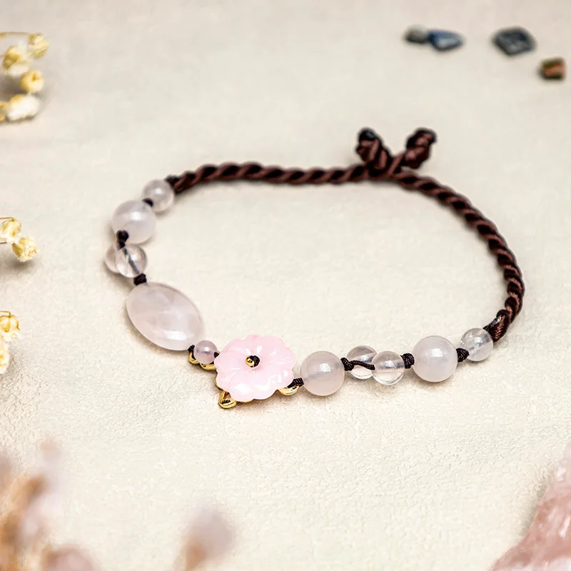 Stylish Anklets for Sophisticated Women-Buddha Stones The Flower of Love Pink Crystal Soothing Anklet Stylish Anklets for Sophisticated Women-Buddha Stones The Flower of Love Pink Crystal Soothing Anklet