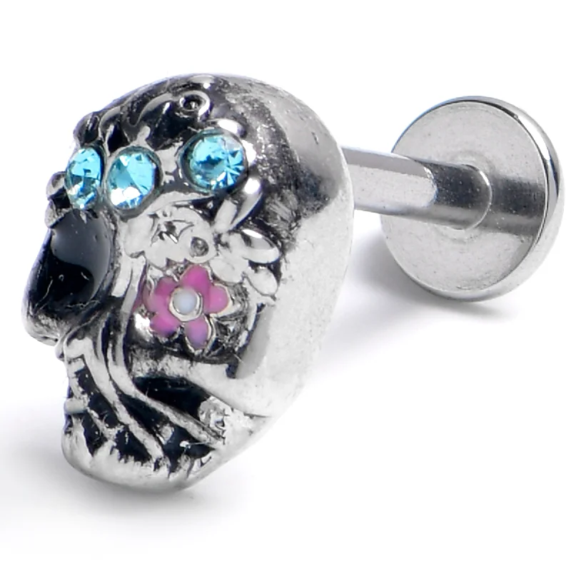Designer Lip Rings with Glamorous Details16 Gauge 5/16 Blue Gem Stylish Skull Labret Monroe Tragus Designer Lip Rings with Glamorous Details16 Gauge 5/16 Blue Gem Stylish Skull Labret Monroe Tragus