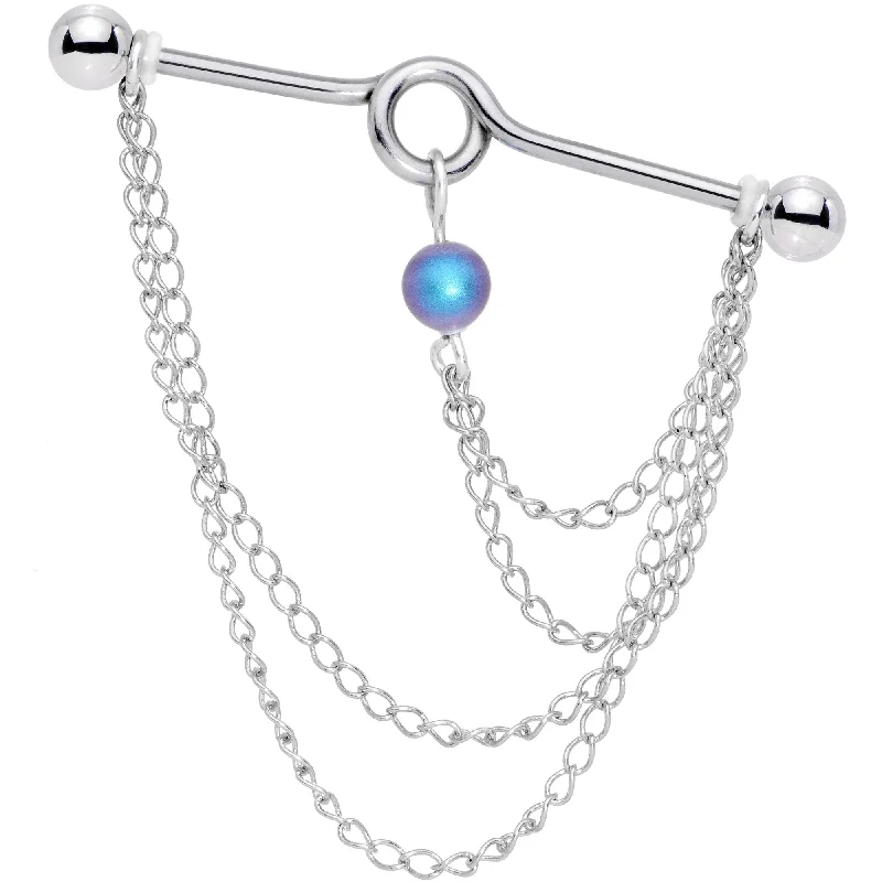 Women's Earrings – Elegant Designs for Every Personality--Tri Chain Industrial Barbell Created with Crystals
