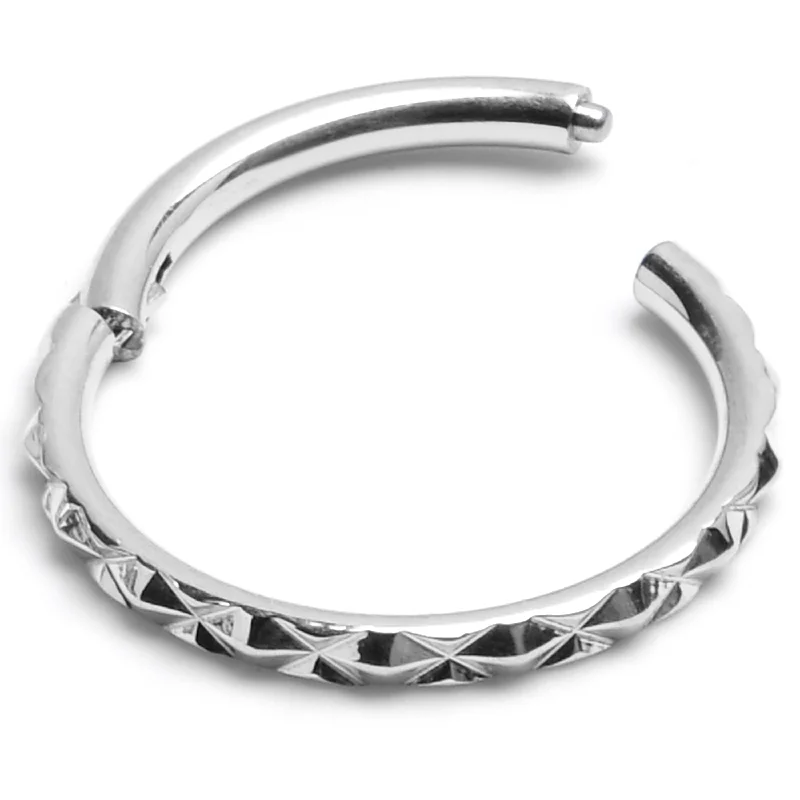 Women's Earrings – Elegant Designs for Every Personality--16 Gauge 3/8 Punk Texture Precision Hinge Segment Ring