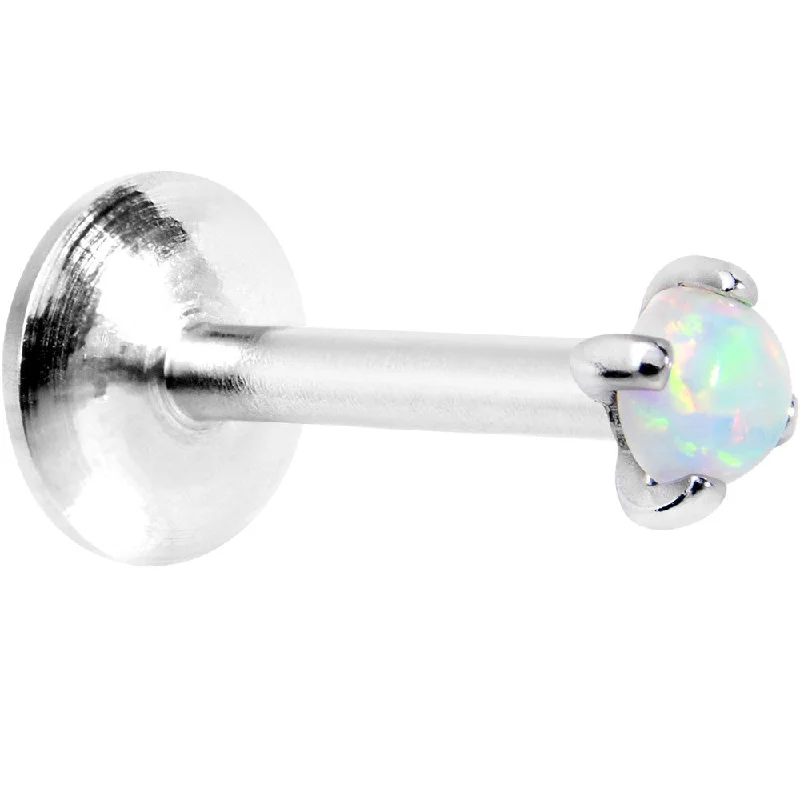 Bold Lip Rings for Modern Women16 Gauge 5/16 White 2.5mm Synthetic Opal Internally Threaded Labret