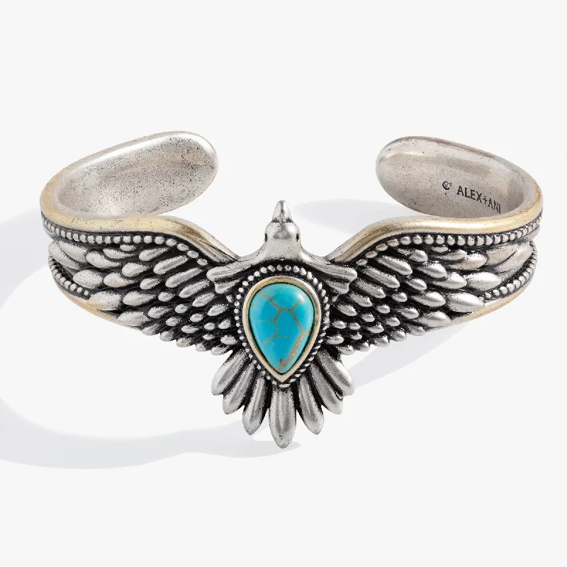 Colorful Beaded Bangles for Women-Turquoise Eagle Cuff Bracelet