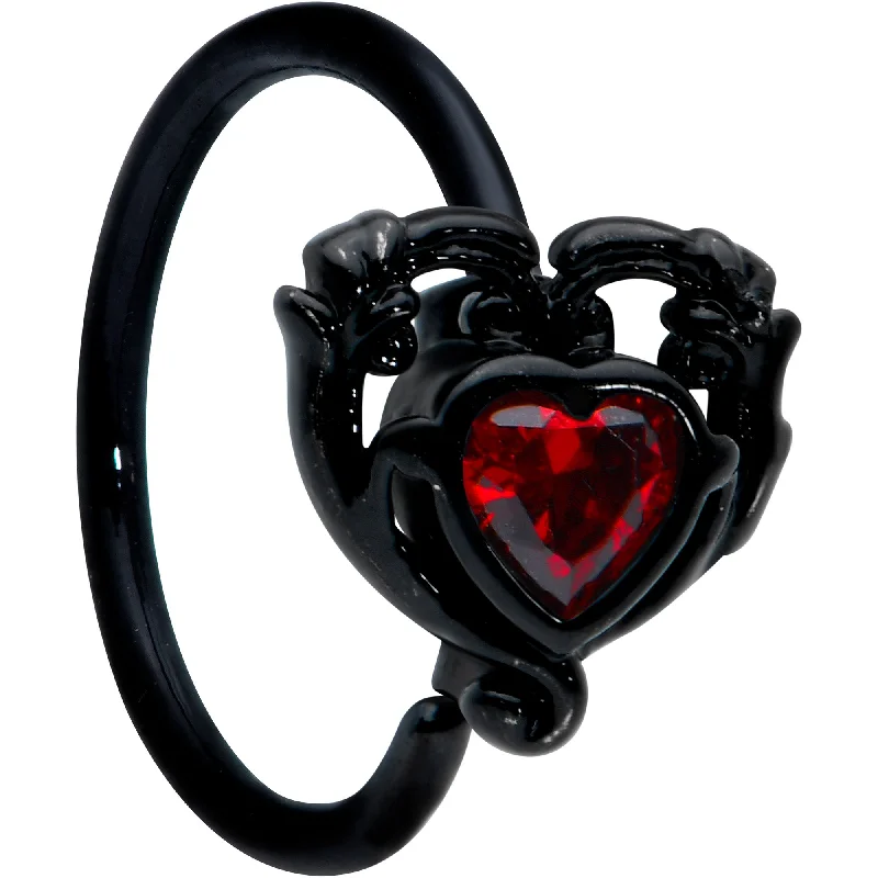 Affordable Nose Rings for Every Budget -20 Gauge 5/16 Red CZ Gem Black Double Passion Heart Claw Nose Hoop Affordable Nose Rings for Every Budget -20 Gauge 5/16 Red CZ Gem Black Double Passion Heart Claw Nose Hoop