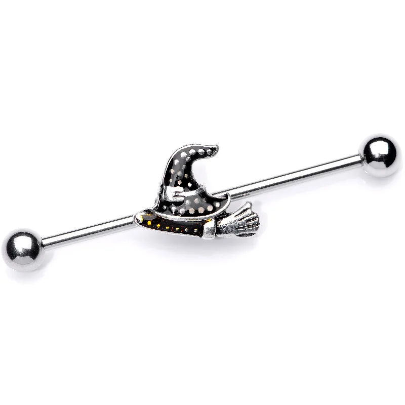 Women's Earrings – Elegant Designs for Every Personality--14 Gauge Broom Witch Hat Halloween Industrial Barbell 38mm Women's Earrings – Elegant Designs for Every Personality--14 Gauge Broom Witch Hat Halloween Industrial Barbell 38mm