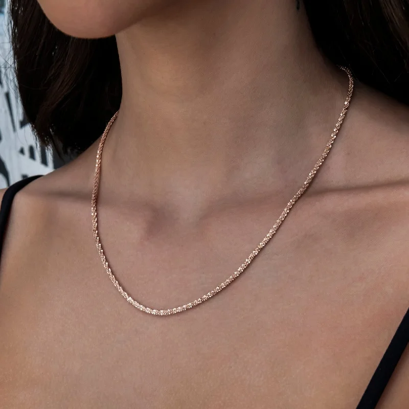 Shop Classic Women's  Necklaces & Pendants with a Modern Twist-Popcorn Necklace in Rose Gold- 2mm