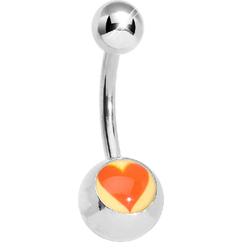 Stylish Belly Rings for Elegant Women -Basic Red Heart Belly Ring