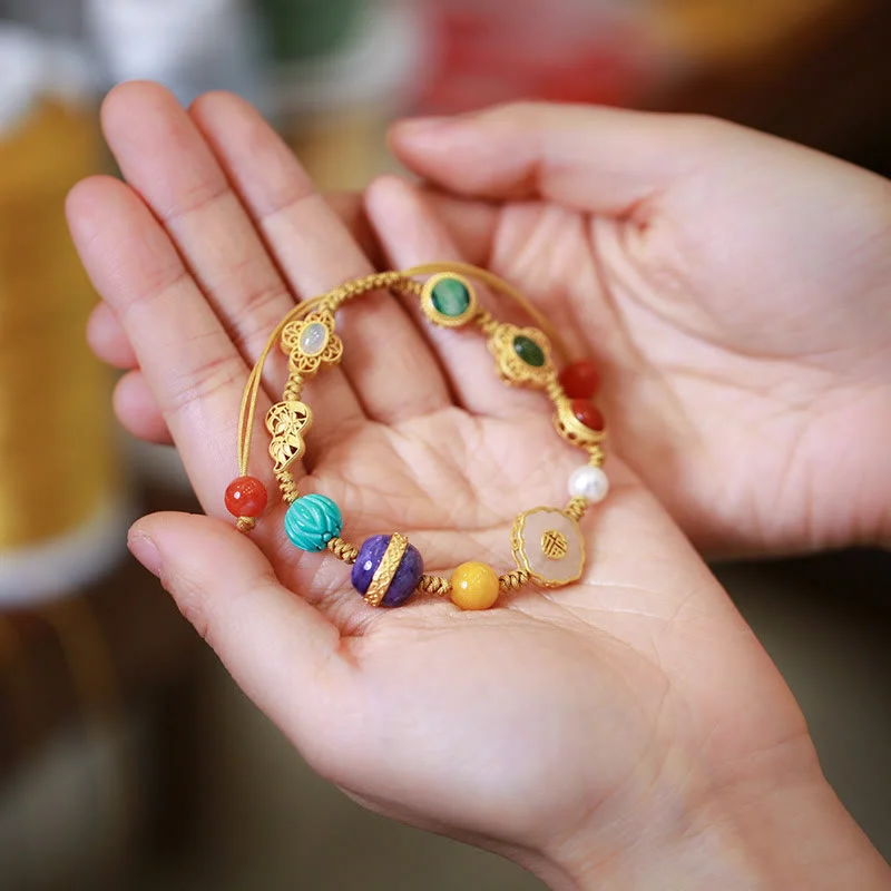 Crystal Bangles for Women-Buddha Stones 925 Sterling Silver Natural Hetian Jade Amber Red Agate Crystals Luck Bracelet Crystal Bangles for Women-Buddha Stones 925 Sterling Silver Natural Hetian Jade Amber Red Agate Crystals Luck Bracelet