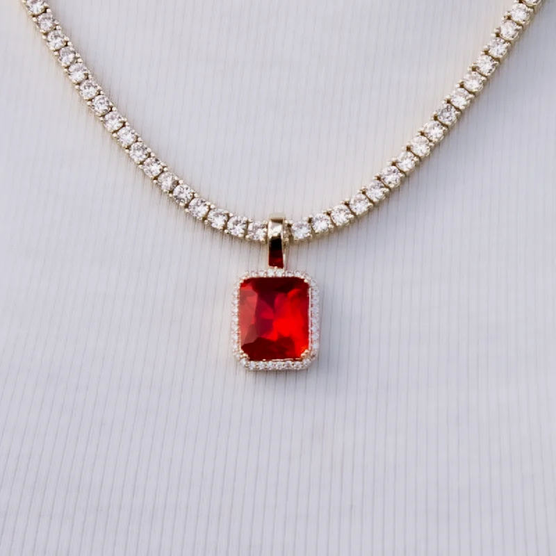 Shop Classic Women's  Necklaces & Pendants with a Modern Twist-Micro Ruby Stone Pendant