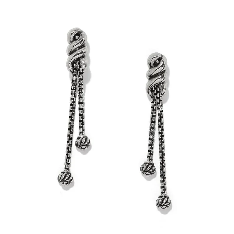 Women's Earrings – Elegant Designs for Every Personality--Interlok Twist Double Post Drop Earrings Women's Earrings – Elegant Designs for Every Personality--Interlok Twist Double Post Drop Earrings