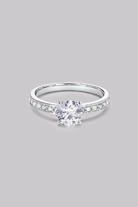 Chic Women's Rings for Fashion-Forward Looks-Pavé Round Diamond Ring (1.32ct)