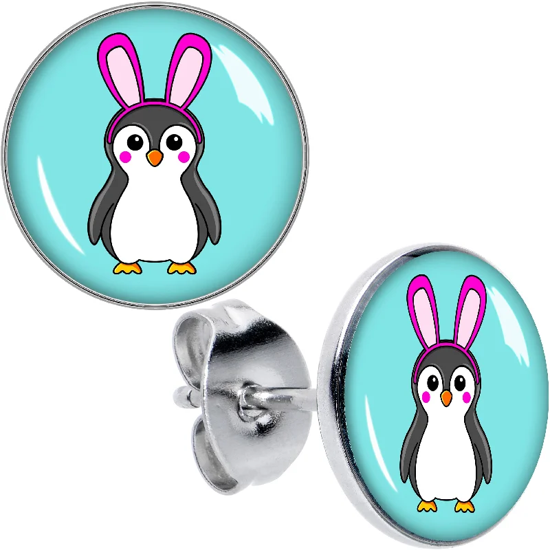 Women's Earrings – Elegant Designs for Every Personality--Bunny Penguin Stud Earrings