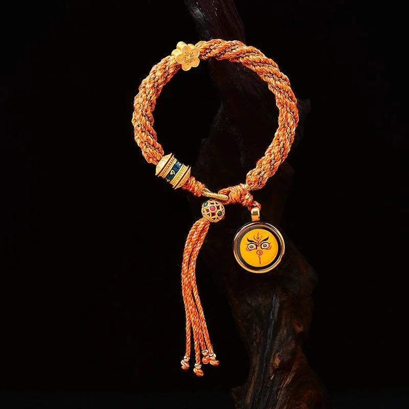 Beaded Bracelets with Gold Accents for Men-Buddha Stones Tibet Handmade Five God Of Wealth Luck Thangka Amulet Prayer Wheel Flower Charm Weave String Bracelet Beaded Bracelets with Gold Accents for Men-Buddha Stones Tibet Handmade Five God Of Wealth Luck Thangka Amulet Prayer Wheel Flower Charm Weave String Bracelet