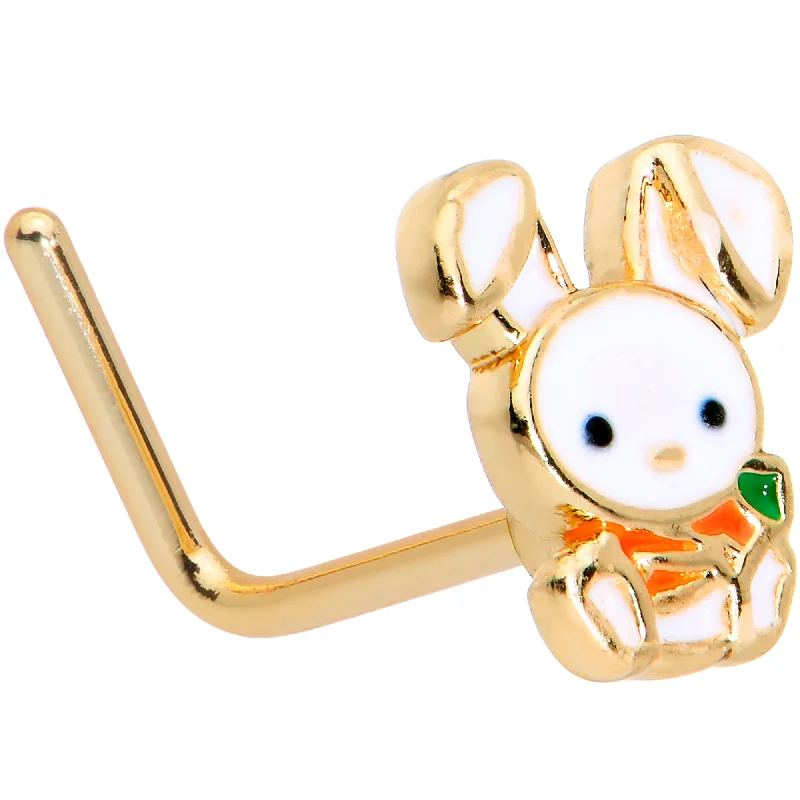 Simple Yet Elegant Nose Rings -20 Gauge 7mm Gold Tone Cutie Easter Bunny L Shape Nose Ring Simple Yet Elegant Nose Rings -20 Gauge 7mm Gold Tone Cutie Easter Bunny L Shape Nose Ring