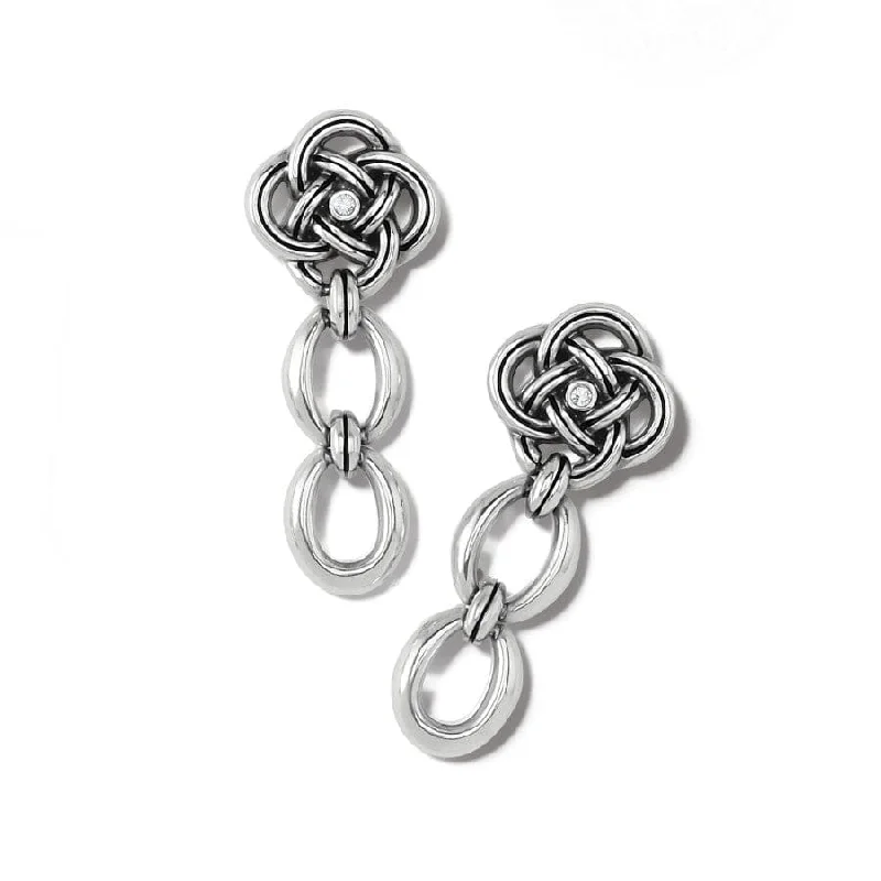 Women's Earrings – Elegant Designs for Every Personality--Interlok Knot Link Post Drop Earrings