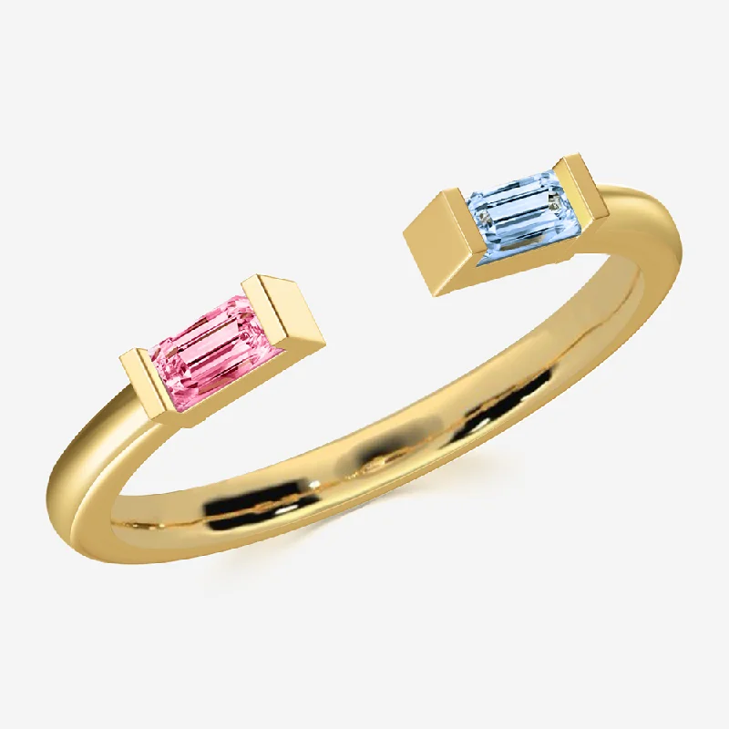 Chic Women's Rings for Fashion-Forward Looks-Duo Birthstone Ring