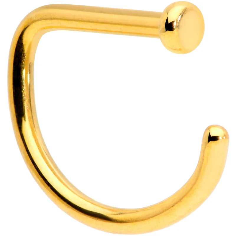 Nose Rings for All-Purpose Fashion -18 Gauge 5/16 Gold Tone Grade 23 Titanium D Shape Nose Hoop Nose Rings for All-Purpose Fashion -18 Gauge 5/16 Gold Tone Grade 23 Titanium D Shape Nose Hoop