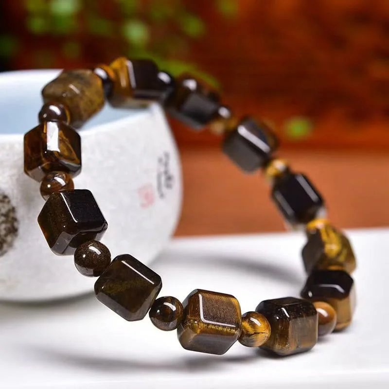 Men's Bracelets with Minimalist Silver Designs-Buddha Stones Tiger Eye Protection Bracelet Men's Bracelets with Minimalist Silver Designs-Buddha Stones Tiger Eye Protection Bracelet