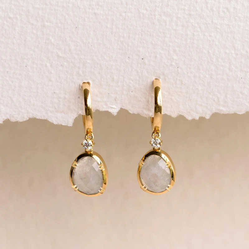 Women's Earrings – Elegant Designs for Every Personality--Rainbow Moonstone Earrings - Victoria
