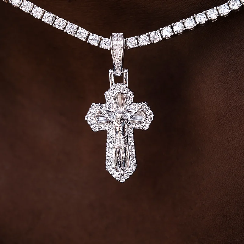 Exclusive Men's Necklaces & Pendants for the Modern Gentleman-Icon Cross Pendant in White Gold Exclusive Men's Necklaces & Pendants for the Modern Gentleman-Icon Cross Pendant in White Gold
