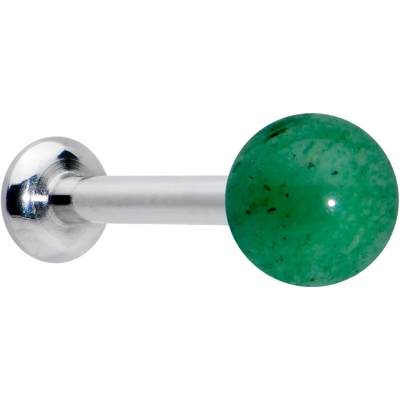 Lip Rings for Trendy Piercings16 Gauge 5/16 Elegant Green Jade Internally Threaded Labret Tragus
