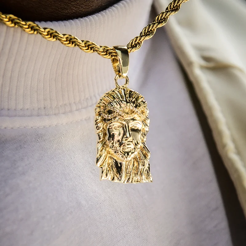 Exclusive Men's Necklaces & Pendants for the Modern Gentleman-Diamond Crown Portrait of Jesus Pendant Exclusive Men's Necklaces & Pendants for the Modern Gentleman-Diamond Crown Portrait of Jesus Pendant