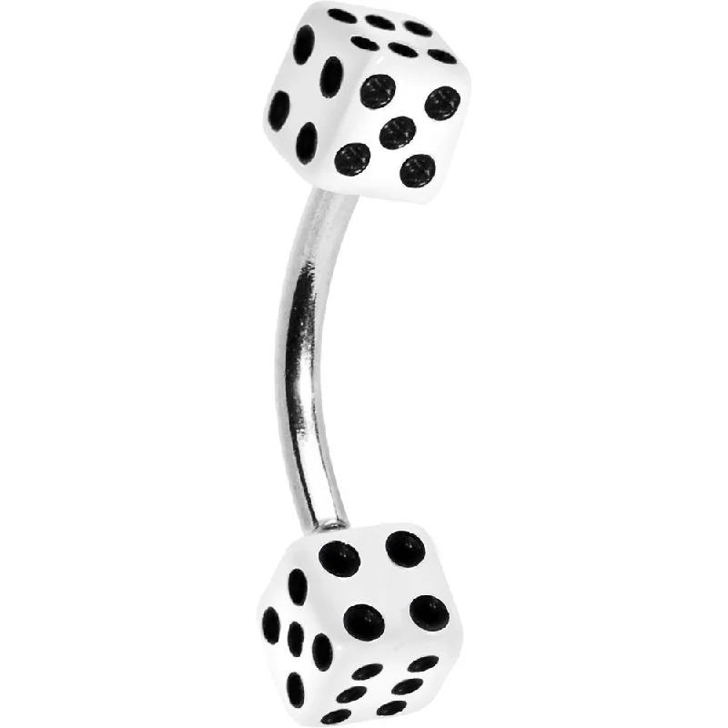 Unique Belly Rings for Bold Fashion Statements -White DICE Belly Ring
