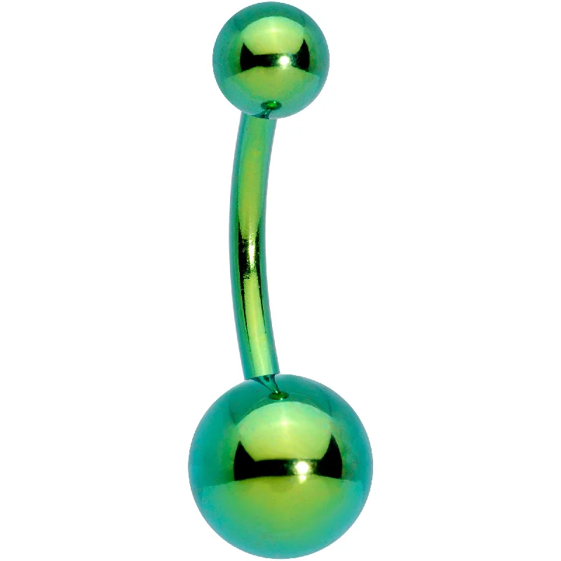 Elegant Belly Rings for Special Celebrations -Green Anodized Mean Greenie Belly Ring Elegant Belly Rings for Special Celebrations -Green Anodized Mean Greenie Belly Ring
