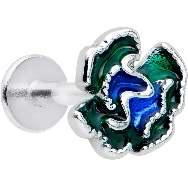 Women's Earrings – Elegant Designs for Every Personality--16 Gauge 1/4 Spring Flower Green Blue Labret Monroe Tragus Women's Earrings – Elegant Designs for Every Personality--16 Gauge 1/4 Spring Flower Green Blue Labret Monroe Tragus
