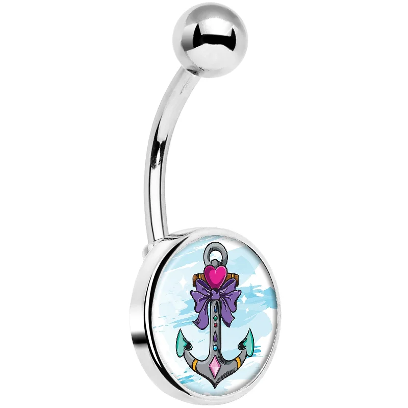 Trendy Belly Rings for Everyday Fashion -Girly Girl Love Heart Nautical Anchor Belly Ring Trendy Belly Rings for Everyday Fashion -Girly Girl Love Heart Nautical Anchor Belly Ring