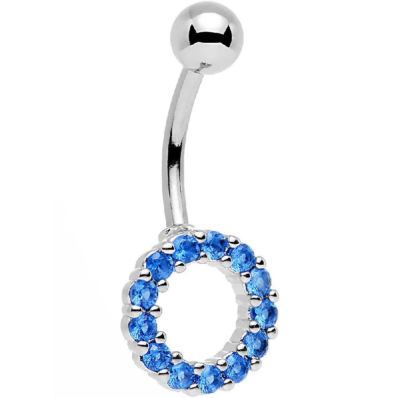 Stylish Belly Rings for Fashion-Forward Women -Blue Gem Stainless Steel Hollow Circle Belly Ring Stylish Belly Rings for Fashion-Forward Women -Blue Gem Stainless Steel Hollow Circle Belly Ring